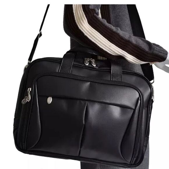 McKLEIN Pearson Leather 17 in.Exp Double compartment Laptop Briefcase bag $480 - Picture 2 of 16